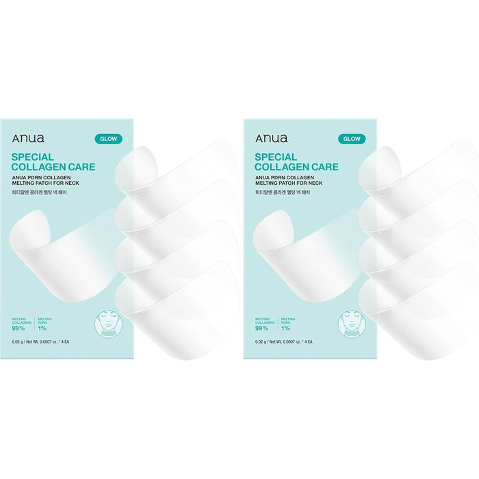 Anua PDRN Collagen Melting Patch for Neck, 0.02g x 4EA, (Pack of 2)