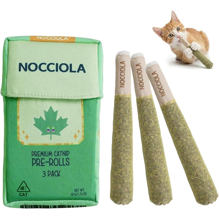 Nocciola 3 Pack Catnip Toys for Cats, Funny Cat Toys Filled with 100% Pure Organic Catnip, Safe Kitten Teething Chew and Kicker Toys, Stress Relieving Fun for Indoor Cats