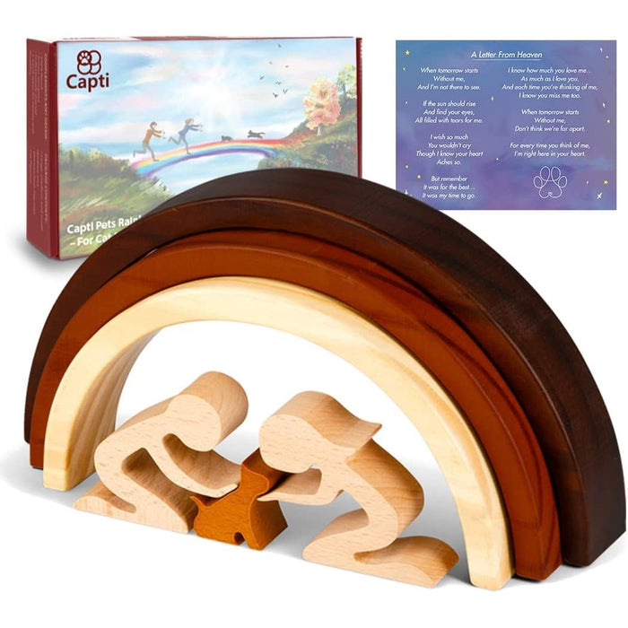 Rainbow Bridge Cat Memorial Gifts, Loss of Cat Sympathy Gift - I'll Meet You at The Rainbow Bridge - Pet Loss Gifts, Bereavement, Sympathy Keepsake for Loss of Pet (Cat and Family)