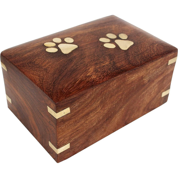 Rosewood Pet Urn Box for Dog & Cat Ashes - Handcrafted Wooden Pet Memorial Urn, Peaceful Keepsake Cremation Box for Dogs, Cats & Small Pets, Small Size, Holds Pets up to 30 lbs