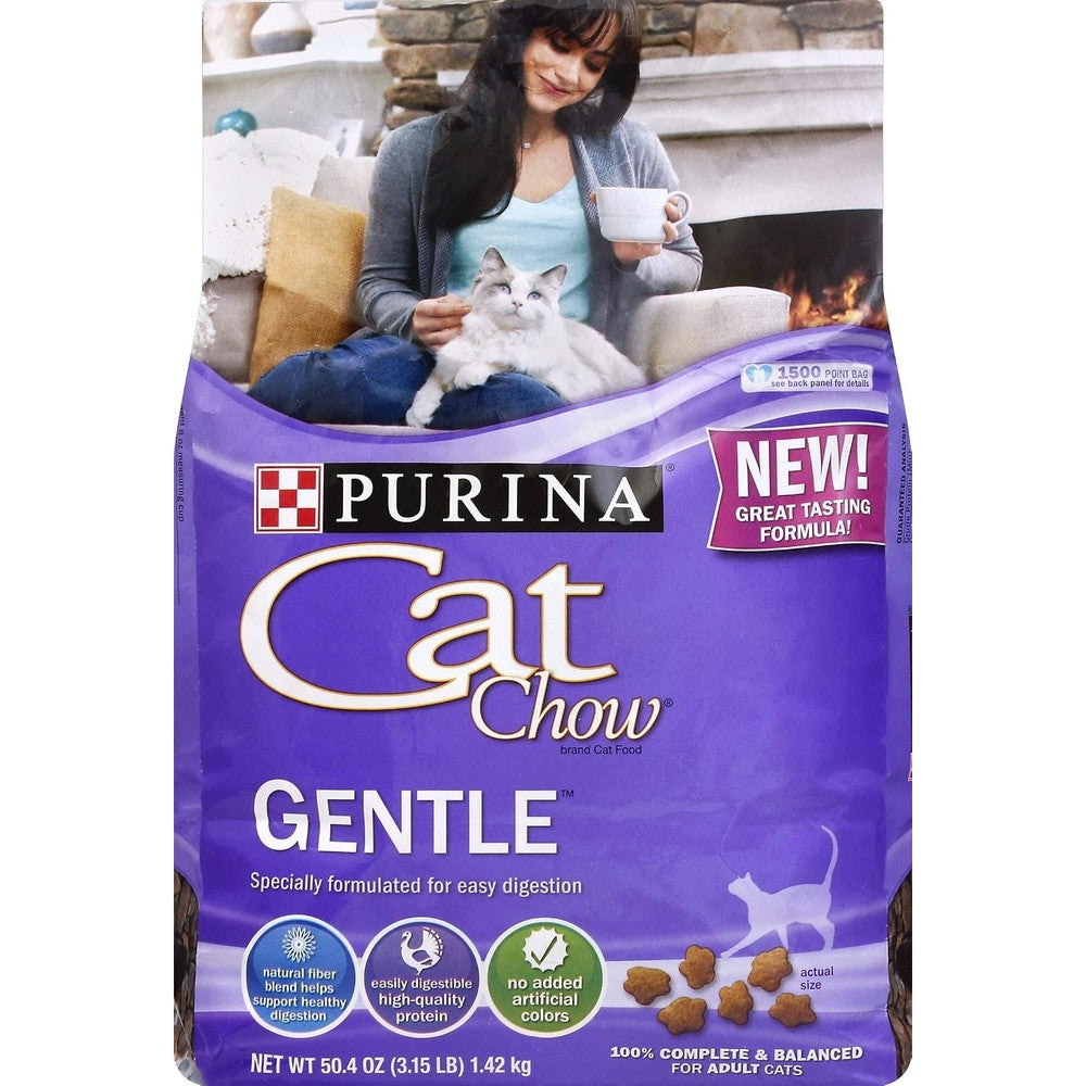 Purina Cat Chow Dry Cat Food, Gentle, 3.15 Lb Bag