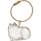 Cat Fur Memorial Keychain Keepsake Capsule Hair Storage Pendant for Pet Remembrance Fillable