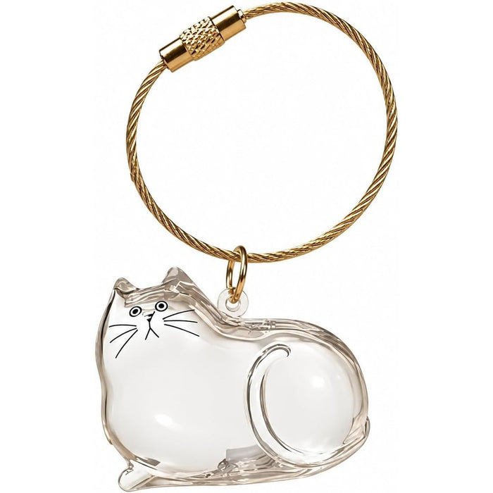 Cat Fur Memorial Keychain Keepsake Capsule Hair Storage Pendant for Pet Remembrance Fillable