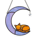 Orange Cat Memorial Stained Glass Suncatcher,Loss Sympathy Gifts