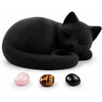 Black Cat Urn for Ashes with Crystal Stones Memorial Keepsake