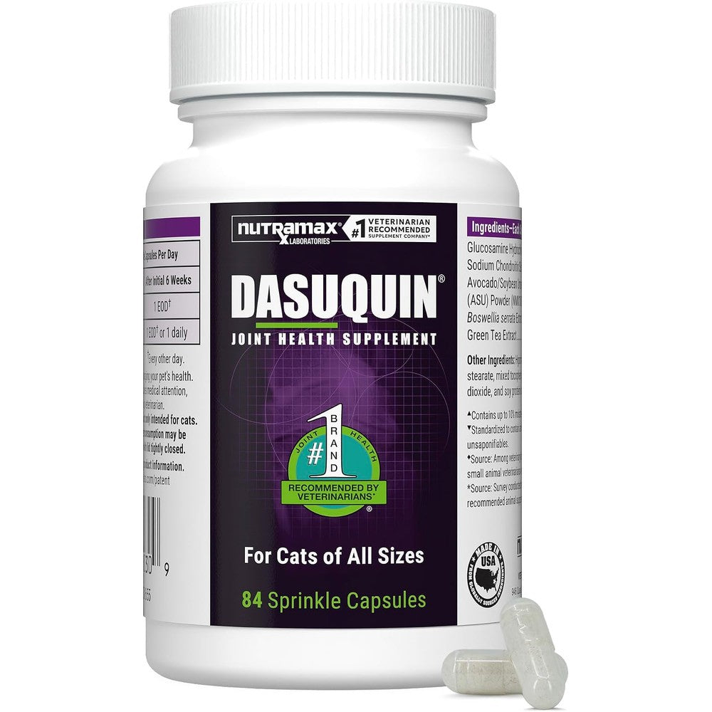 Nutramax Laboratories Dasuquin Joint Health Supplement for Cats - With Glucosamine, Chondroitin, ASU, Boswellia Serrata Extract, and Green Tea Extract, 84 Capsules