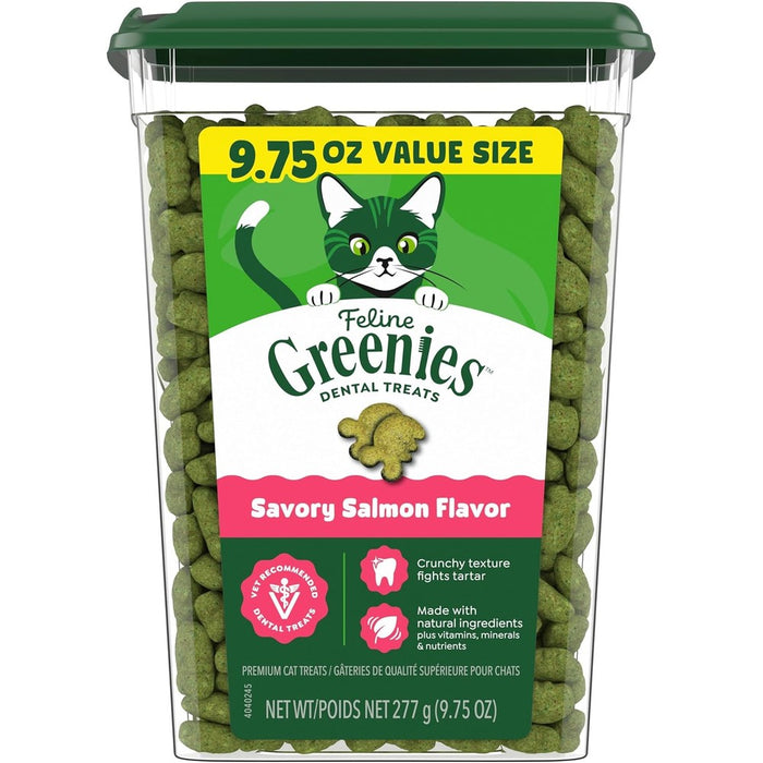 Greenies Feline Natural Crunchy Dental Cat Treats, Salmon Flavor, 9.75 oz