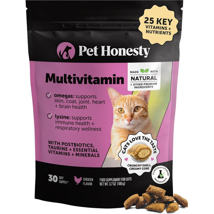 Pet Honesty Cat Multivitamin, Cat Treats Alternative, Chicken 30-Day Supply