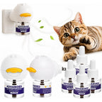 Cat Calming Diffuser with Advanced Pheromone Technology, 120 Days Plug in Diffuser for Multi Cat Home, Reduce Stress, Urine Spraying, Scratching, Hiding, Support Calm Behavior, 2 Diffusers, 4 Refills
