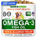 BARK&SPARK Fish Oil Omega 3 for Dogs - Skin & Coat, Itch&Allergy Support