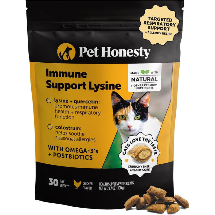 Pet Honesty Vet Backed Immune Lysine for Cats, Chicken, 30-Day Supply