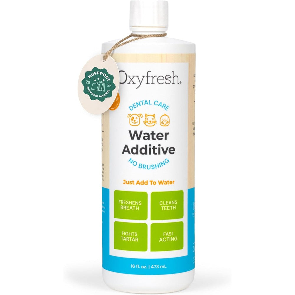 Oxyfresh Premium Pet Dental Care Solution Pet Water Additive: Best Way to Eliminate Bad Dog Breath and Cat Bad Breath - Fights Tartar & Plaque - So Easy, Just Add to Water! Vet Recommended 16 oz.