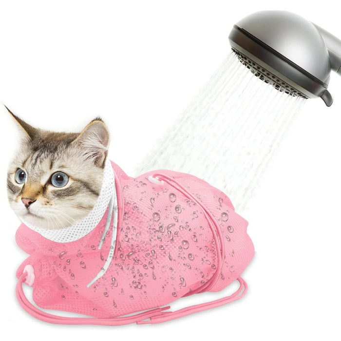 Cat Bathing Bag Anti Scratch Grooming Shower Washing Bag for Nail Trimming