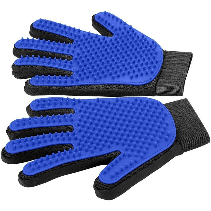 Pet Hair Removal Glove with 255 Silicone Tips for Dogs & Cats, 1 Pair Blue