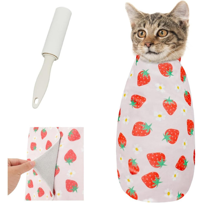 Supet Cat Grooming Wrap for Nail Trimming, Self-Adherent Calm Cat Swaddle