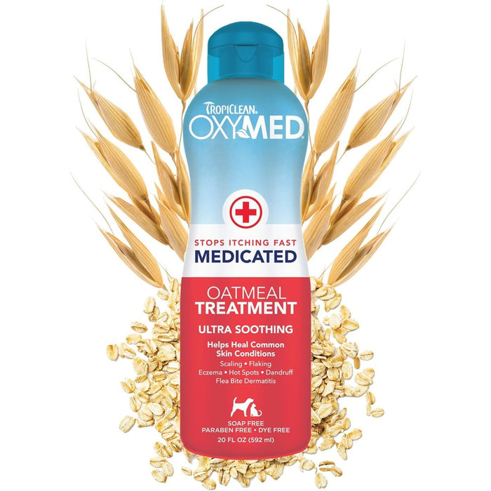 TropiClean Oxymed Medicated Cat & Dog Conditioner for Itchy Skin, 20oz