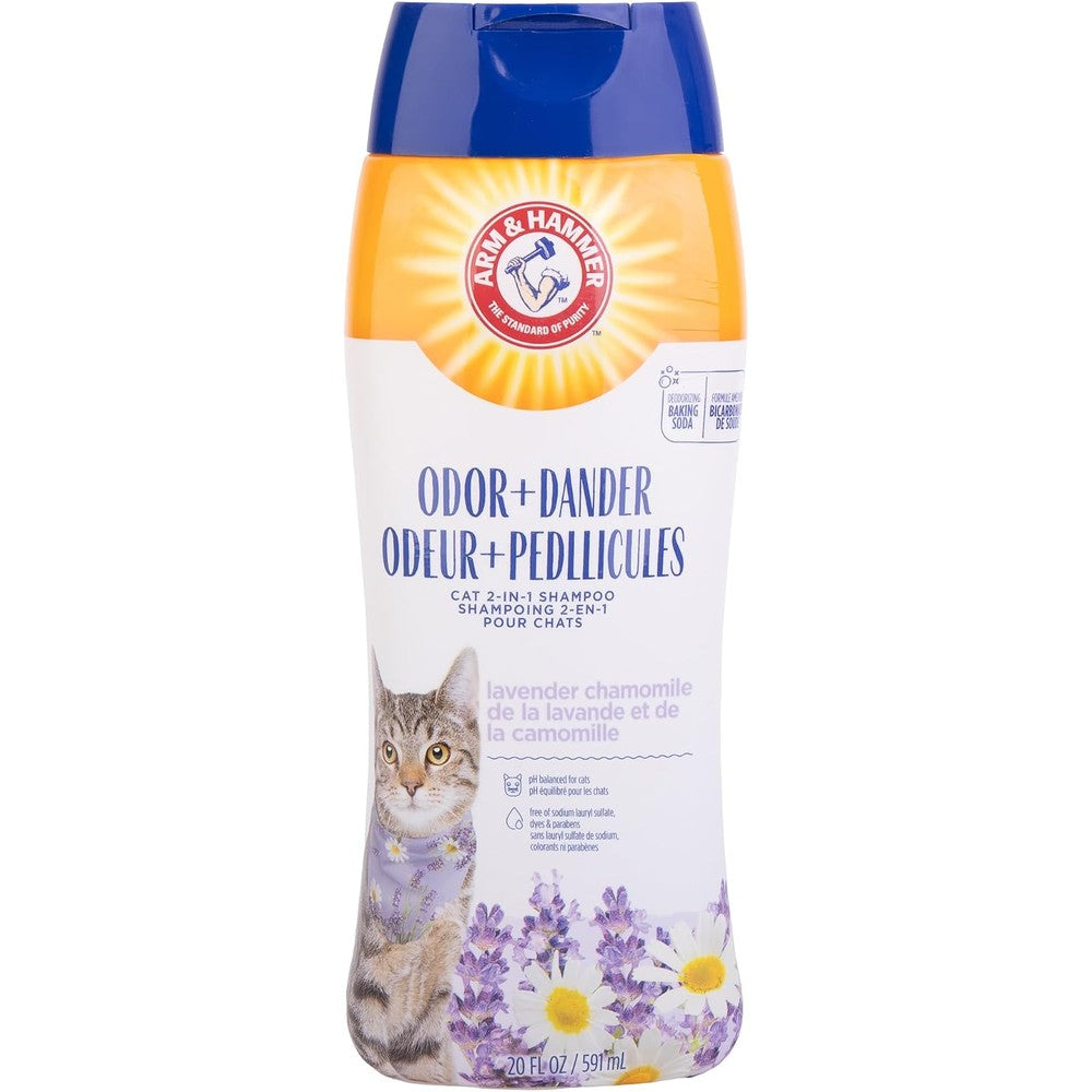 Arm & Hammer Cat Shampoo, 2-in-1 Deodorizing, Dander Reducing, 20 Fl Oz
