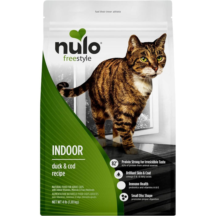Nulo FreeStyle Indoor Grain-Free Dry Cat Food, Duck & Cod, 4 lb
