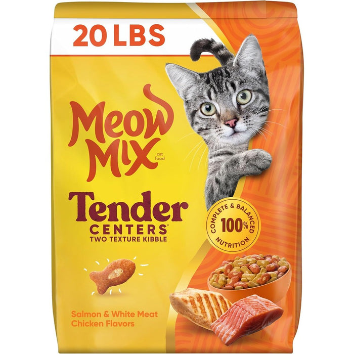 Meow Mix Tender Centers, Salmon & White Meat Chicken Flavors, 20 lb. Bag