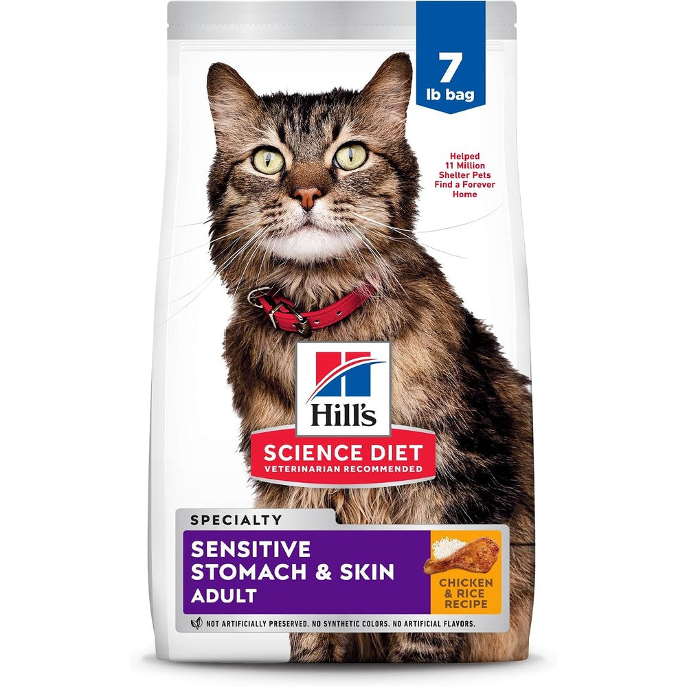 Hill's Science Diet Sensitive Stomach and Skin Dry Cat Food front view bag