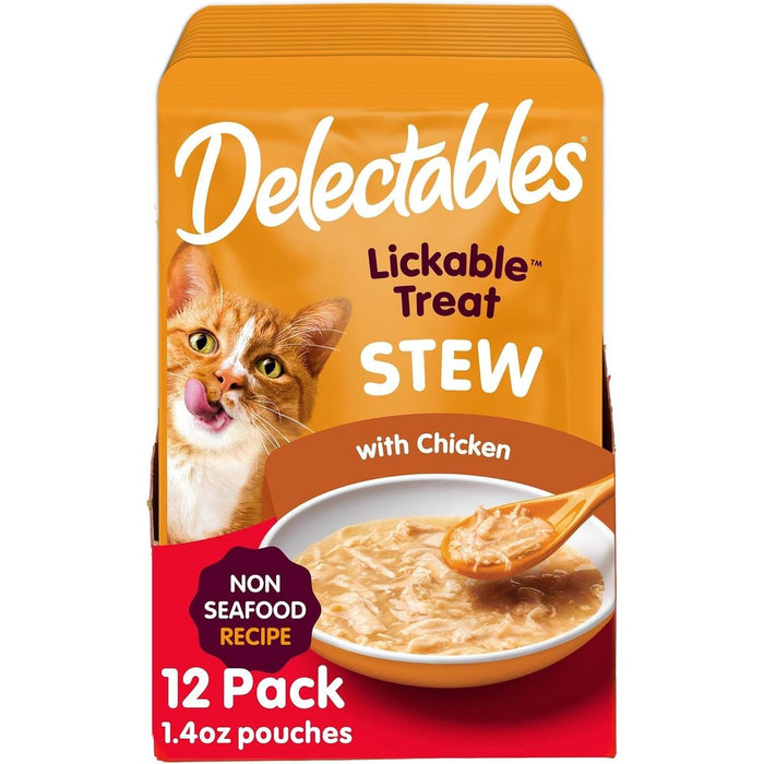 Delectables non-seafood chicken stew cat treat 12 pack front view