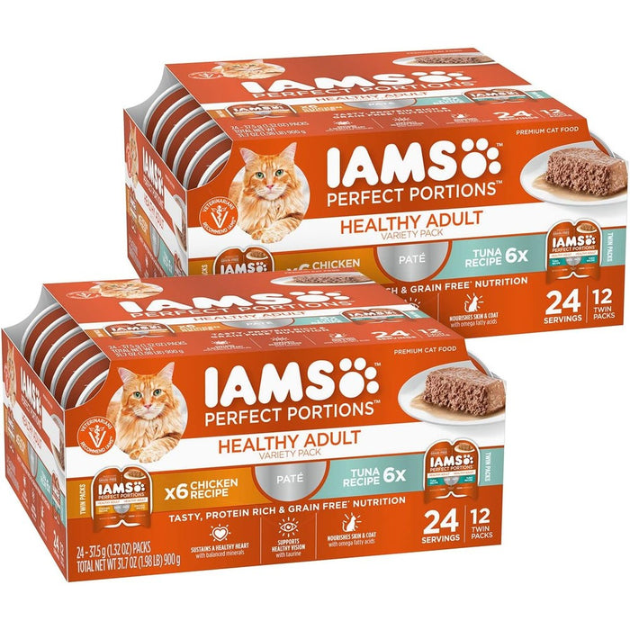 IAMS Perfect Portions wet cat food variety pack front view packaging