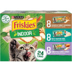 Purina Friskies Indoor Wet Cat Food Variety Pack, (24) 5.5 oz Cans