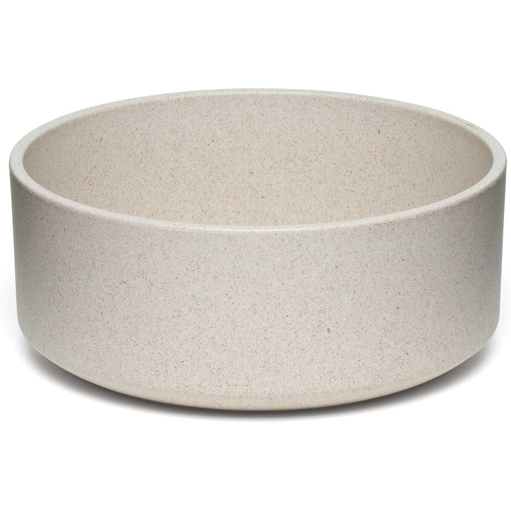 Loving Pets Dolce Bamboo pet bowl front view in oat beige