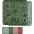 OHMO Lick Mat for Dogs and Cats Large(2 Pack) Nature Design Easy to Clean Pet Slow Feeder with Suction Cups, for Anxiety Relief and Boredom Reduction(Olive+Sage Green)