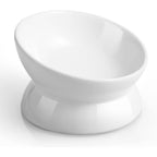 LoeJan elevated ceramic cat food bowl front view
