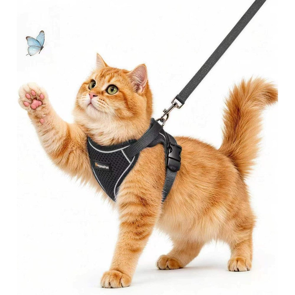 Cat Harness and Leash for Walking, Escape Proof Adjustable Vest Harness