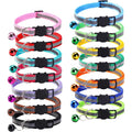 14 Pack Breakaway Cat Collar with Bell, Reflective Kitten Collar for Girl Boy Cats, Safety Buckle Adjustable 7.5-12.5 Inch, 0.4 Inch Width Lightweight, Pet Gifts (Multi-Colored)