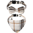 Faleela Breakaway Cat Collar with Bells - 2 Pack Cat Collar with Bells, Cat Collars with Bandana, Accessories for Pet Collars, Adjustable for Cats and Small Dogs