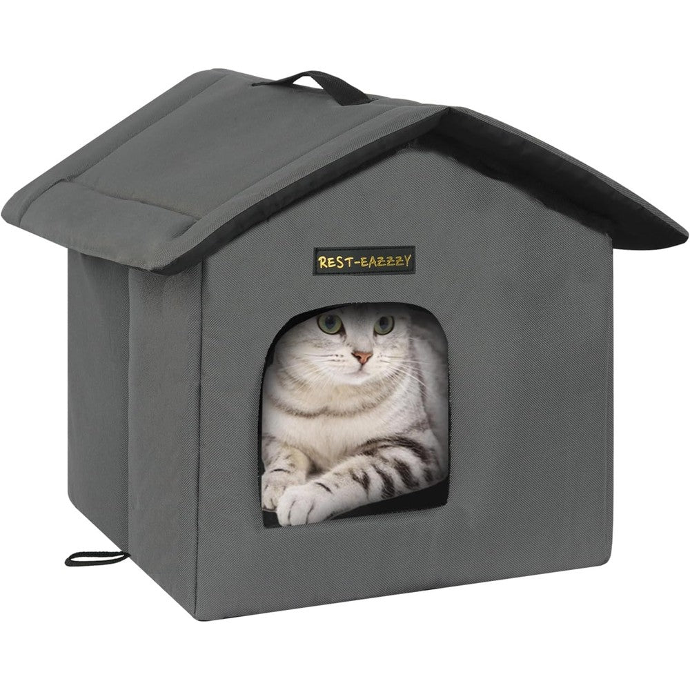 Outdoor Cat House for Feral Cats,Weatherproof & Insulated
