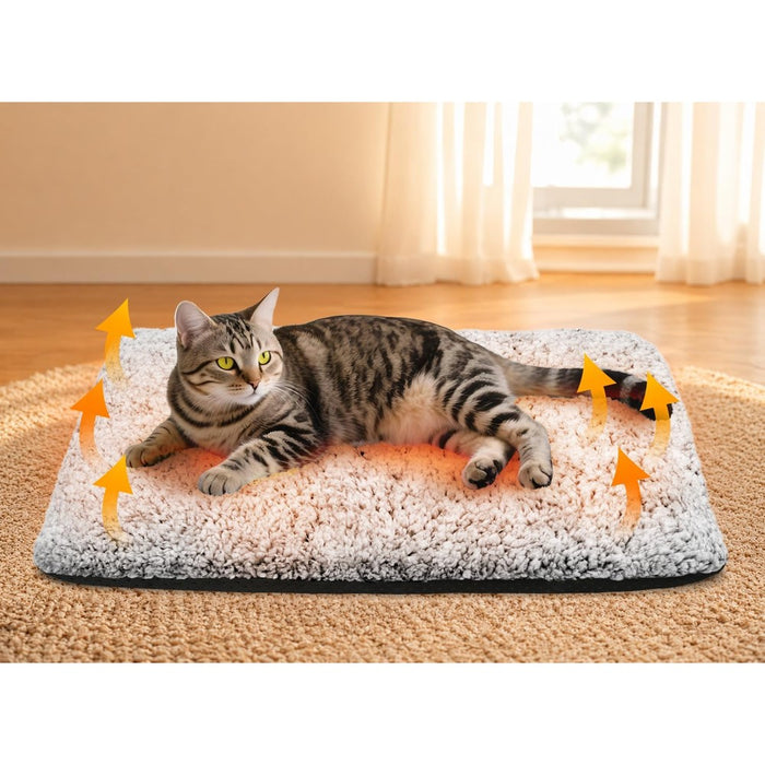 Self Warming Cat Bed, 2.0 Upgraded Thermal Mat for Indoor Cats, 15 x 19 In