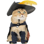 DZTYG pet cat dog Puss in Boots costume front view showcasing the cloak and hat
