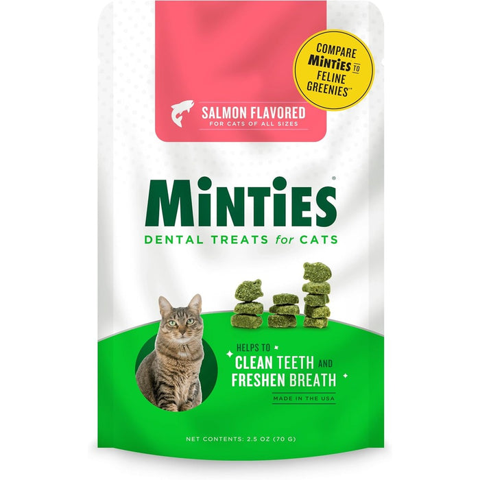 Minties Dental Treats for Cats, Salmon Flavor, 2.5oz