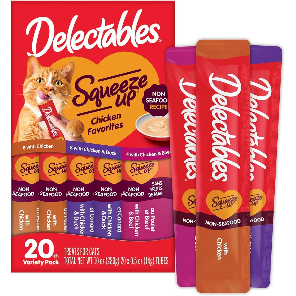 Delectables Squeeze Up Non-Seafood Variety Pack Lickable Cat Treat, 20 Count (Pack of 1)