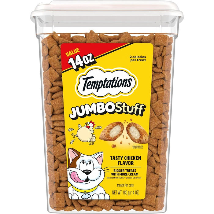 Temptations Jumbo Stuff Crunchy & Soft Cat Treats, Chicken, 14 oz