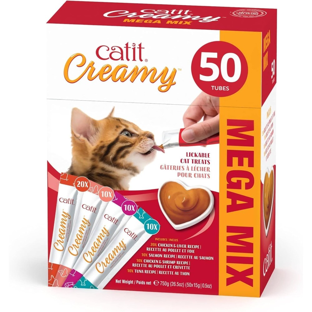 Catit Creamy Lickable Cat Treat, 50 Pack
