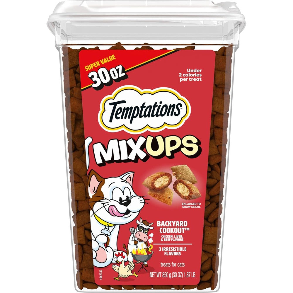 Temptations MixUps Crunchy and Soft Cat Treats, Cookout Flavor, 30 oz