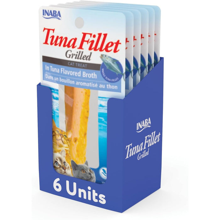 INABA Grilled Fillets Cat Treats, Tuna in Tuna Broth, 6ct