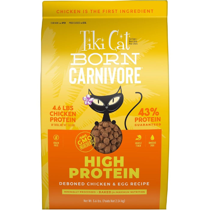 Tiki Cat Born Carnivore High Protein Dry Cat Food Chicken & Egg, 5.6 lbs.