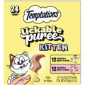 Temptations Lickable Puree Kitten Cat Treats, Chicken & Salmon, 24 Count