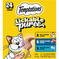 Temptations Creamy Puree Cat Treats, Chicken, Salmon & Tuna, 24 Count
