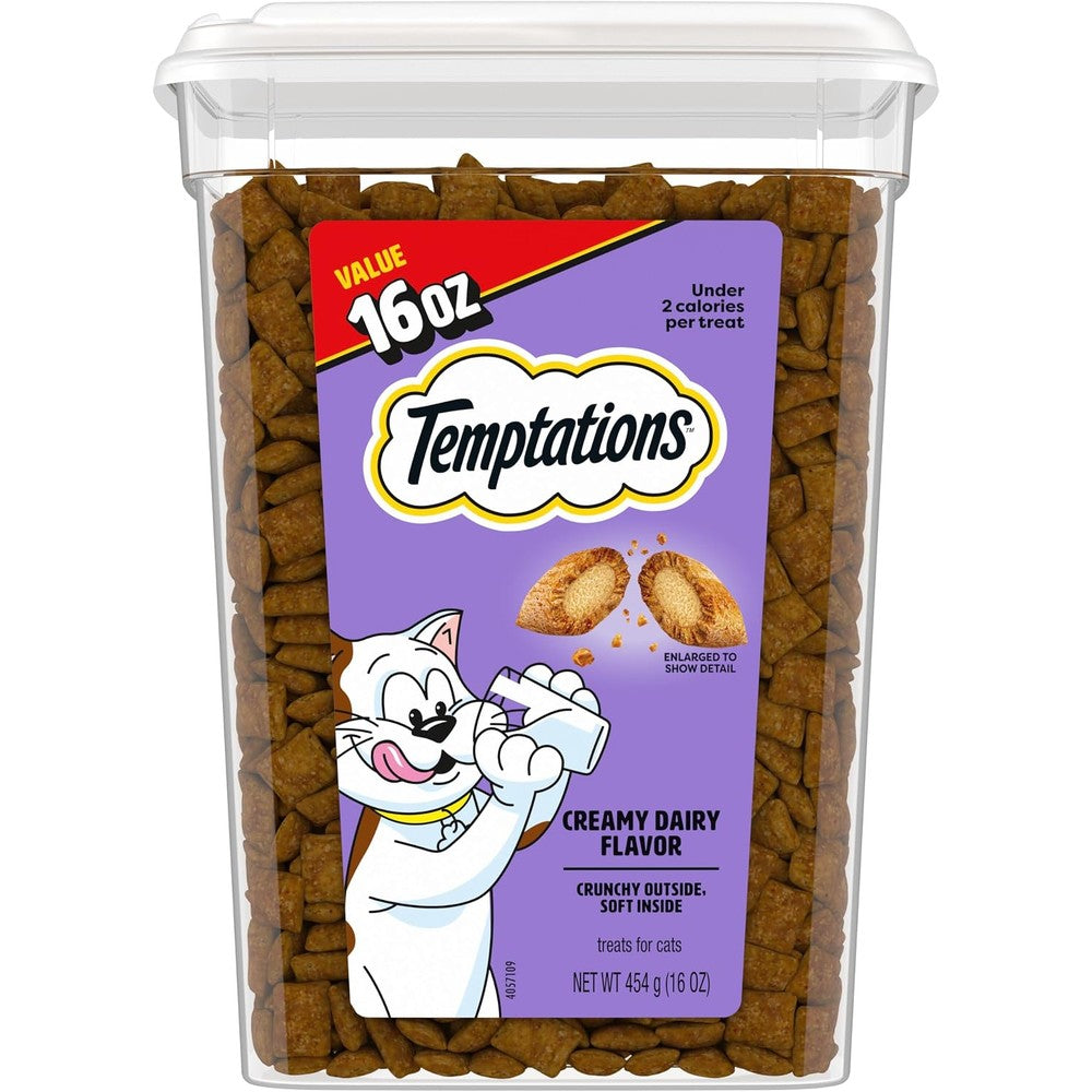 Temptations Classic Crunchy and Soft Cat Treats, Creamy Dairy, 16 oz