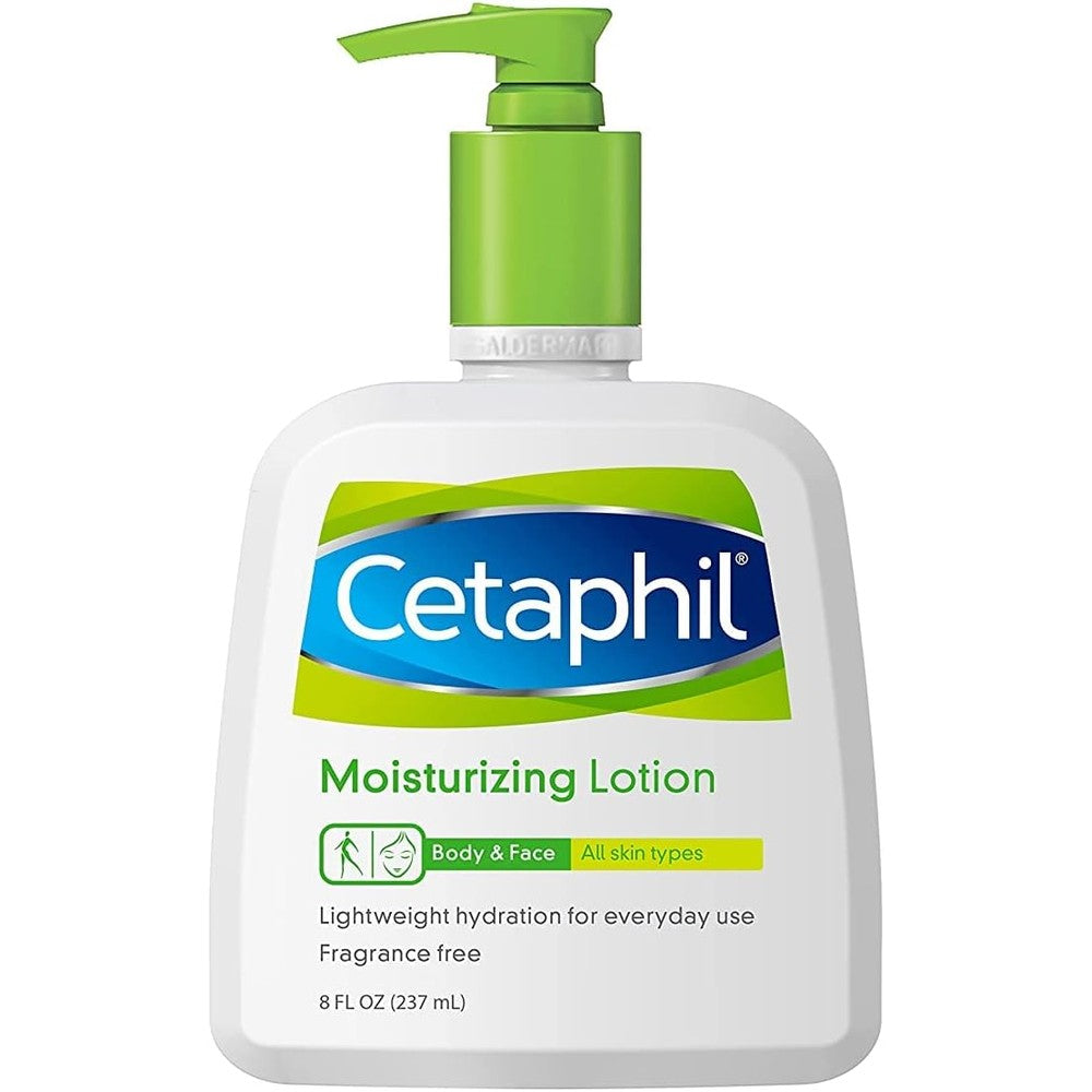 Cetaphil moisturizing lotion bottle front view commercial product photography