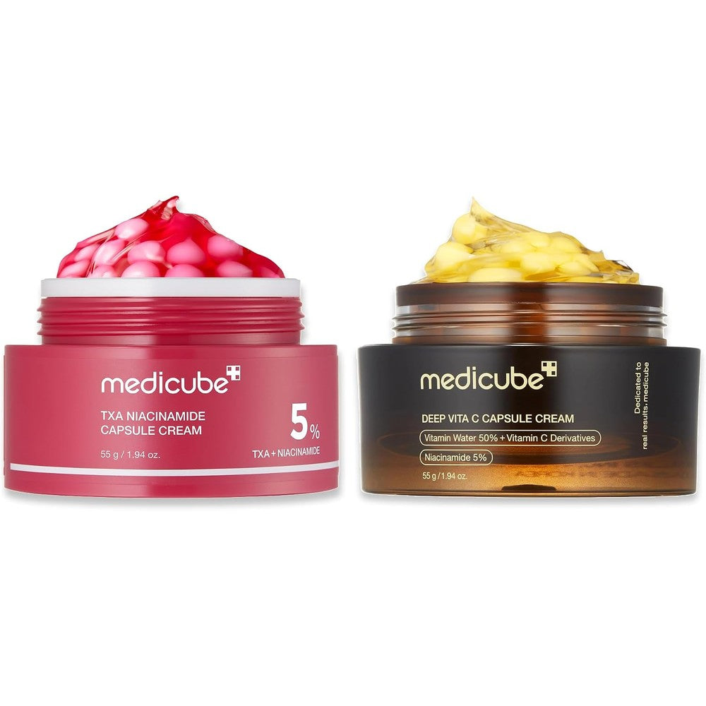Medicube Clear and Glow Capsule Duo front view jar packaging