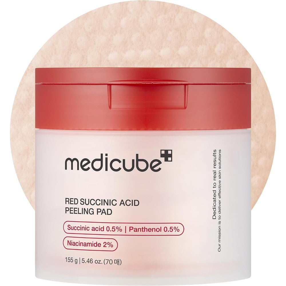 Medicube Red Succinic Acid Peeling Pad jar front view skincare