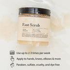 FootFitter foot care scrub container side angle with ingredient details
